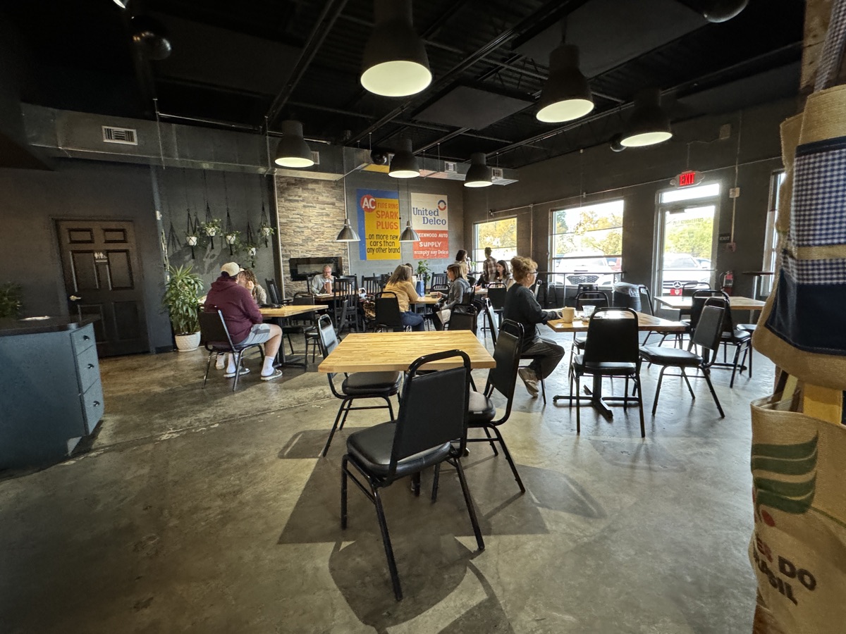 Inside a coffeehouse