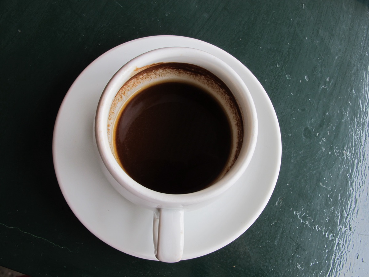 Greek coffee served on Corfu