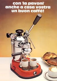 Vintage La Pavoni espresso machine advertisement